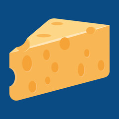 Piece of cheese with holes, illustration, vector