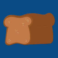 Loaf of black bread, illustration, vector, cartoon
