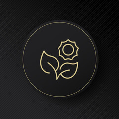 Fototapeta premium Sprout line icon. Tree leaves, plant, greenery, garden, botany, seed, flower, photosynthesis, temperature, ecology. Save the planet concept. Vector line icon for Business and Advertising