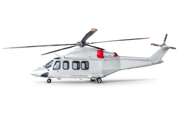 Witte bedrijfshelikopter geïsoleerd op transparante achtergrond