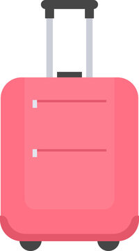 Wheeled Suitcase Travel Baggage. Vector Illustration