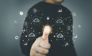 Digital transformation change management, internet of things. new technology bigdata and business process strategy, automate operation, customer service management, cloud computing, smart industry.