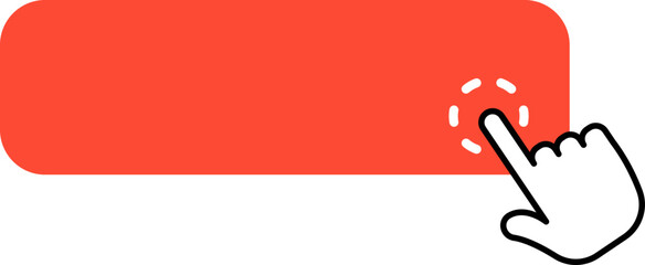 Click Button with Cursor Web Design element. Vector illustration