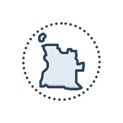 Color illustration icon for angola