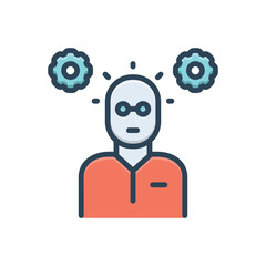 Color illustration icon for critical