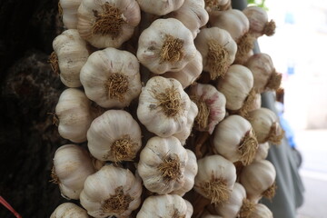 Garlic for sale at a bazaar in Croatia