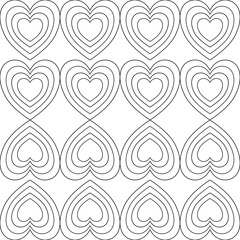 Background footage wallpaper and seamless artwork illustration texture of vector heart graphic line design isolated flat trendy black white graphic designs  beautiful pattern colorful fabric paper