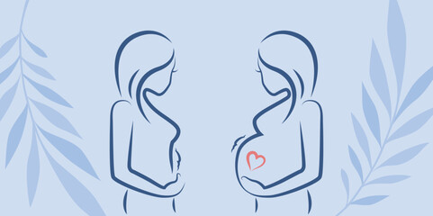 pregnant and not pregnant woman baby belly