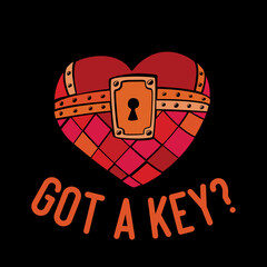 valentine's day t-shirt decoration with heart shaped locker 