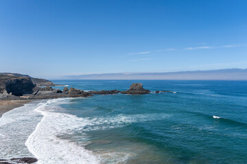 Beautiful beach in Alentejo. Zambujeira beach in Zambujeira do mar, Portugal.