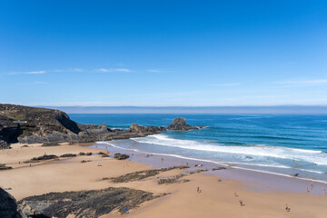 Fototapeta na wymiar Beautiful beach in Alentejo. Zambujeira beach in Zambujeira do mar, Portugal.