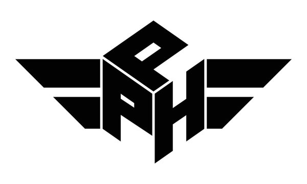 PPH three letter gaming logo in polygon cube shape logo design vector template. wordmark logo | emblem logo | monogram logo | initial letter logo | sports logo | minimalist logo | typography logo |