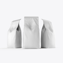 Set Plastic Food Bag Mockup. 3D render