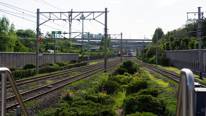 an incoming train to the platform
