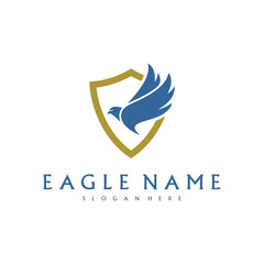 Shield Eagle logo design vector template. Simple icon symbol
