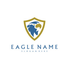 Shield Eagle logo design vector template. Simple icon symbol