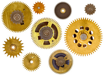 Cogwheels gears isolated on transparent background