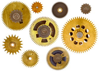 Cogwheels gears isolated on transparent background