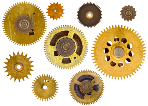 Cogwheels gears isolated on transparent background - Powered by Adobe