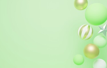 3D素材_かわいいオーナメント_グリーン