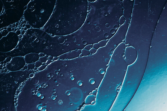 air bubbles in water, blue background