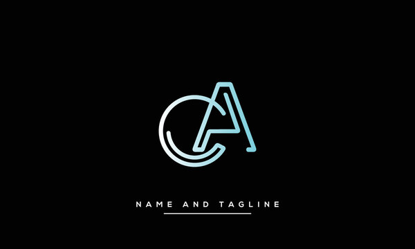 CA  ,AC  ,C  ,A Letter Logo Design with Creative Modern Trendy Typography