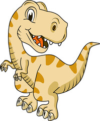 a cute t rex in transparent background