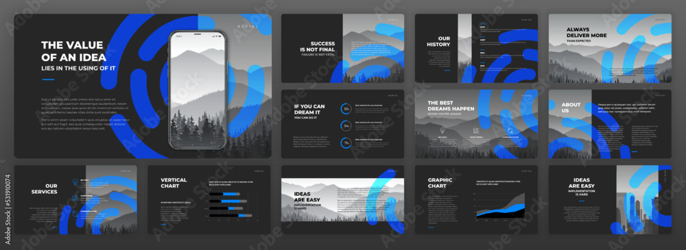 Canvas Prints creative powerpoint presentation templates set. use for creative keynote presentation background, br
