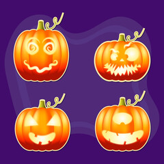 Set of Halloween pumpkins. sticker