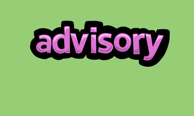 ADVISORY writing vector design on a green background