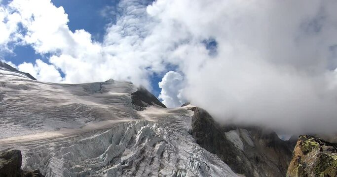 A time-lapse video of the changing weather over the Steingletscher glacier in the Sustenpass region of the Swiss Alps at 2,800m.