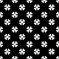 Black and white vector seamless pattern background with crossed bones for Halloween design.
