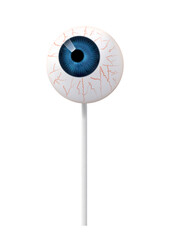 Halloween lollipop, eye on a stick, holiday candy.