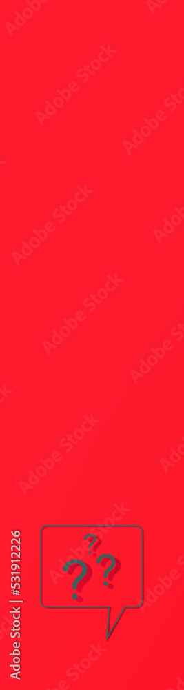 Aufkleber question mark with shadow on red background. 3d image. 3d rendering. vertical banner for insertion i
