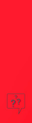 Question mark with shadow on red background. 3d image. 3d rendering. Vertical banner for insertion into site. Place for text cope space.