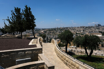 VIEW OF JERUSALEM FROM THE OBSERVATION DECK OF THE MOUNT OF OLIVES
