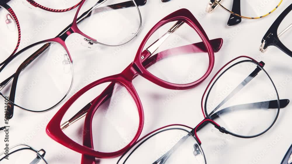 Poster Group of glasses in white background