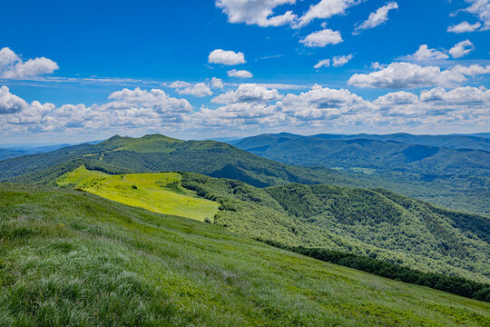 Beautiful mountain landscape in the Bieszczady Mountains, Poland.