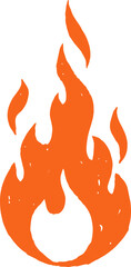 Vector illustration of fire in hand-drawn style.