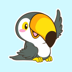cute little toucan vector illustration