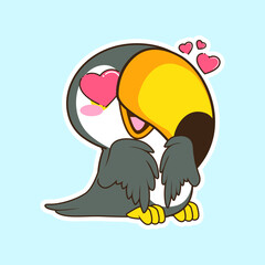 cute little toucan vector illustration
