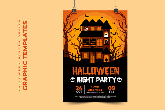 Simple and elegant Halloween graphic design template that is easy to customize