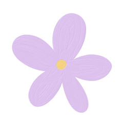 Oil Paint Purple Flower Illustration