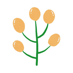 Orange Flower Oil Paint Illustration