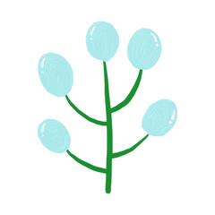 Blue Flower Oil Paint Illustration