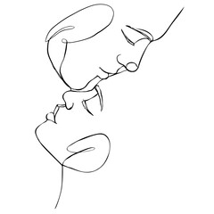 Couple line art illustration