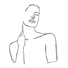 Woman line art illustration