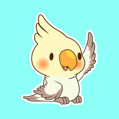 cute little parrot vector illustration