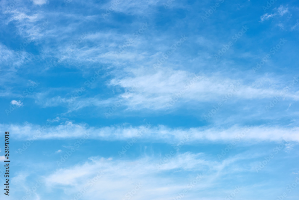 Wall mural blue sky with cloud stripes