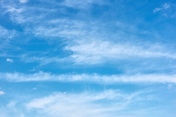 Blue sky with cloud stripes